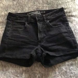 American eagle black jean shorts
